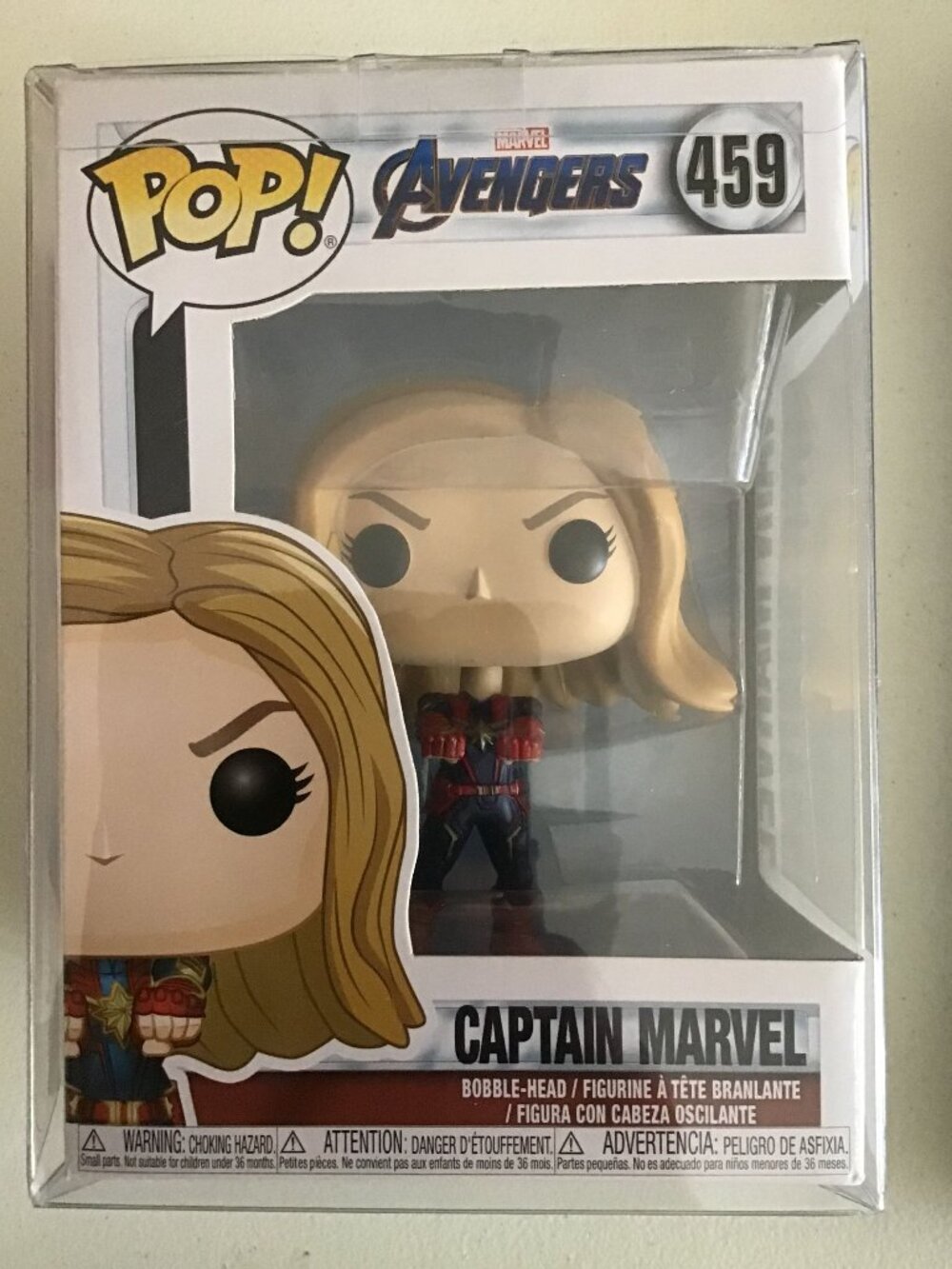 Funko Pop Marvel Captain Marvel #459 Vinyl Figure Carol Danvers Brie Larson Prot
